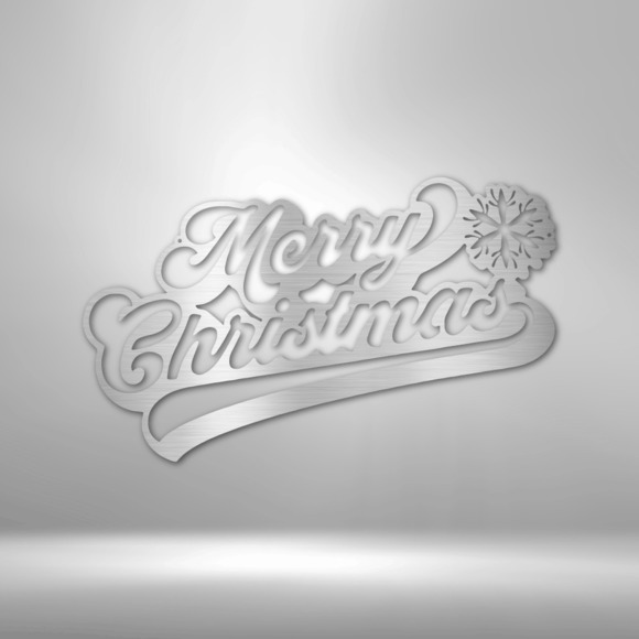 Merry Christmas Quote Steel Sign Laser Cut Powder Coated Home & Office Metal Wal